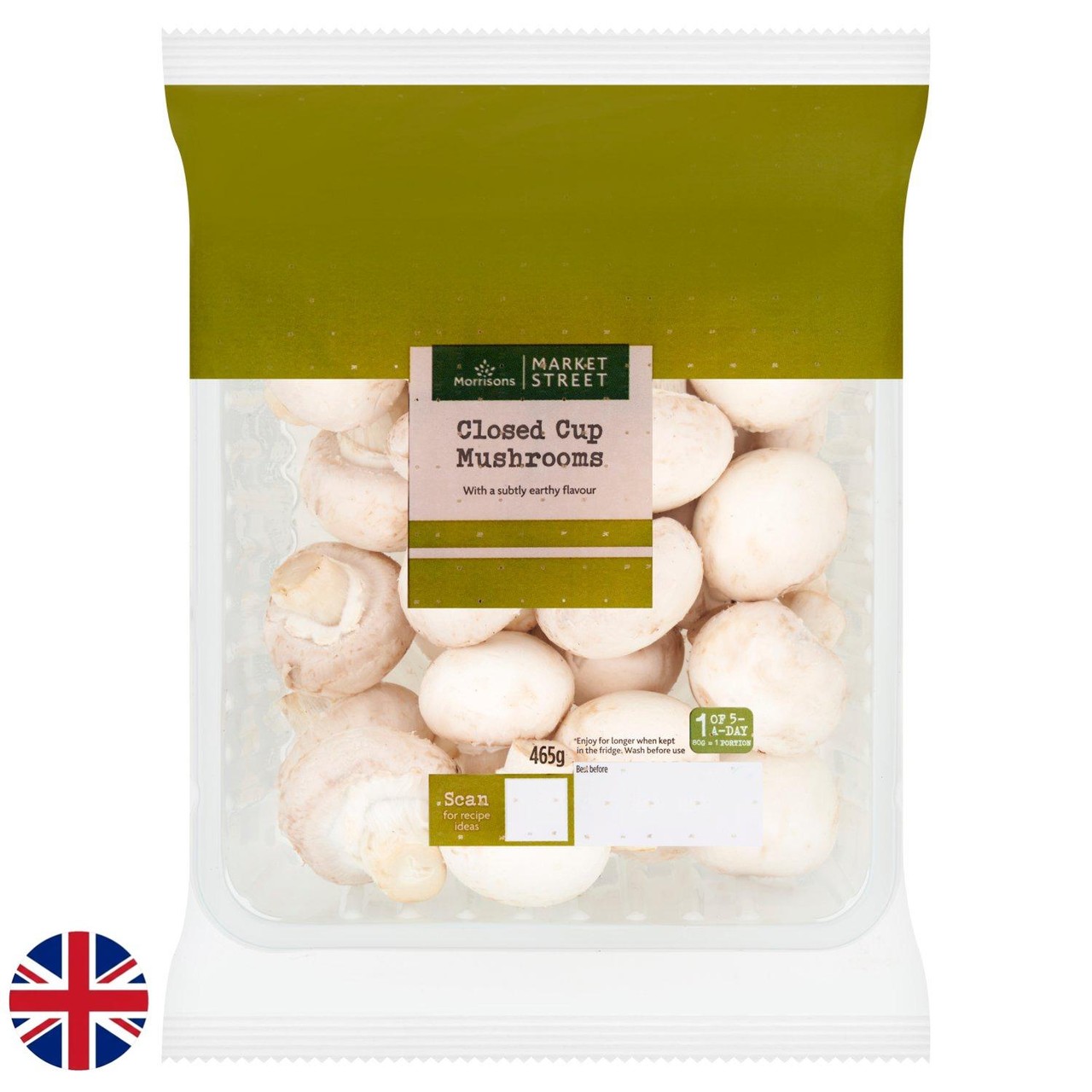 Morrisons British Closed Cup Mushrooms 465g