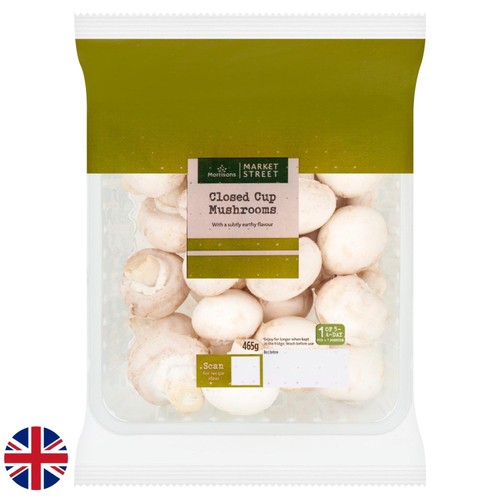 Morrisons British Closed Cup Mushrooms 465g