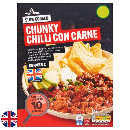 Morrisons British Slow Cook Chunky Beef Chilli Con Carne 450g