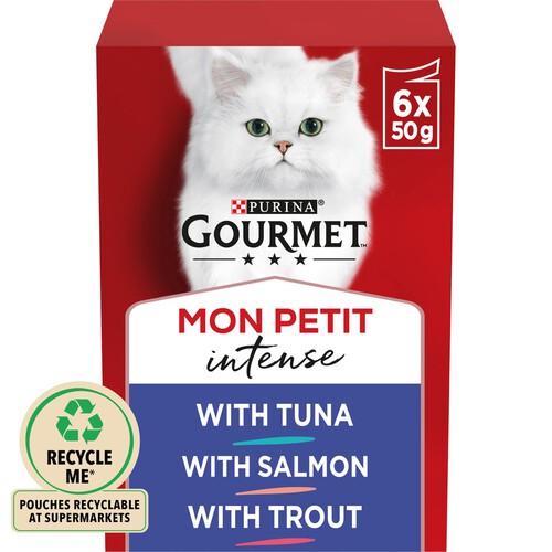 Gourmet Mon Petit Fish Variety Tuna, Salmon, Trout Wet Cat Food