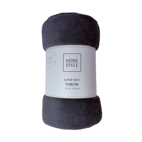 Morrisons Supersoft Throw 125X150Cm Grey