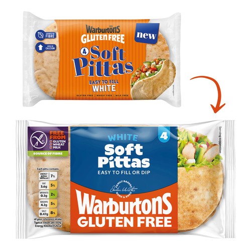 Warburtons Gluten Free Soft White Pittas