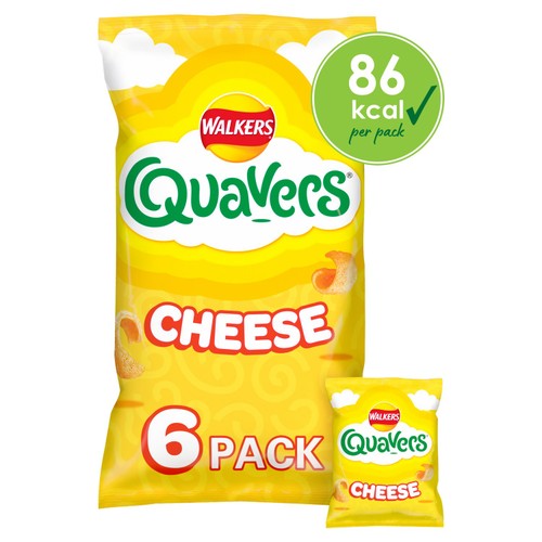 Walkers Quavers Cheese Multipack Snacks Crisps 6 Pack