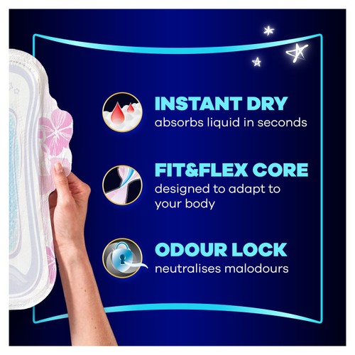 Always Platinum Size 4 Sanitary Pads With Wings Secure Night