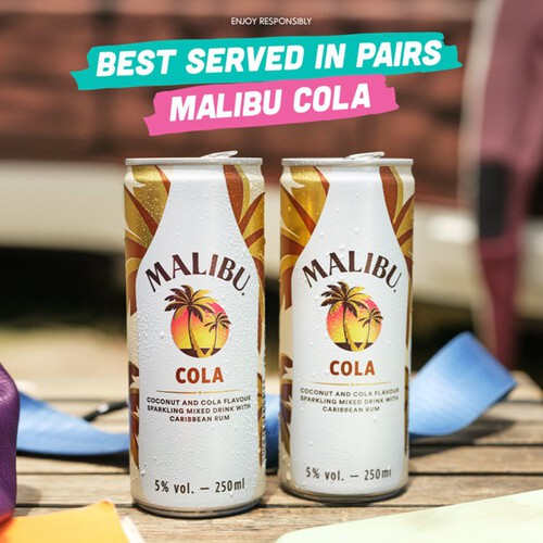 Malibu Coconut Rum & Cola Pre-Mixed Can