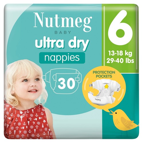 Nutmeg ultra dry nappies size 6