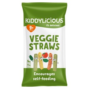 Kiddylicious Cheesy Flavoured Veggie Straws Baby Snacks 4x12g