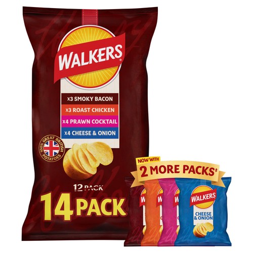 Walkers Meaty Variety Crisps   14 x 25g