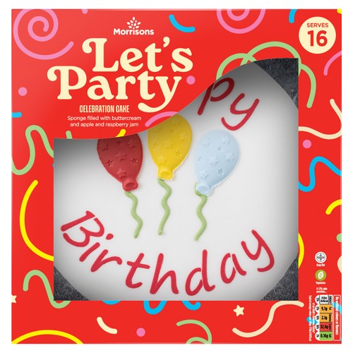Morrisons let s party celebration cake