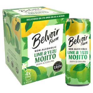 Belvoir Farm Non-Alcoholic Lime & Yuzu Mojito 4 x 250ml