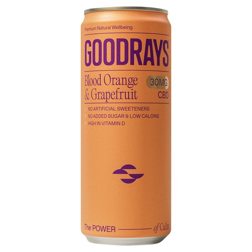 Goodrays CBD Infused Blood Orange & Grapefruit Sparkling Drink Can   250ml