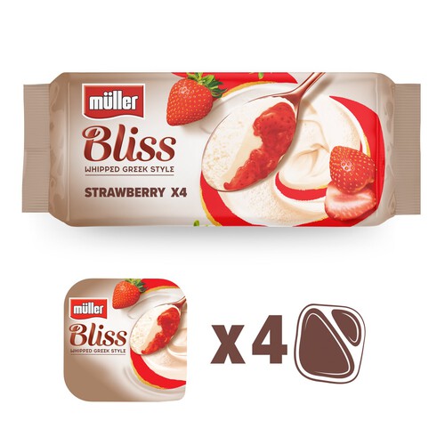 Muller Bliss Strawberry Greek Style Whipped Yogurt 