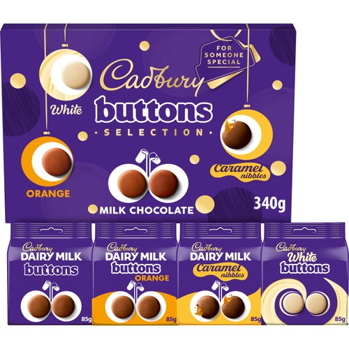 Cadbury Buttons Chocolate Christmas Selection Box 340g