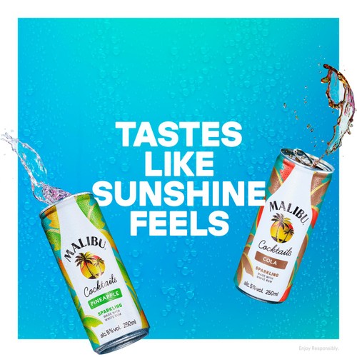 Malibu Coconut Rum & Pineapple Pre-Mixed Cocktail Can   250ml