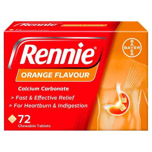 Rennie Orange Heartburn & Indigestion Chewable Tablets