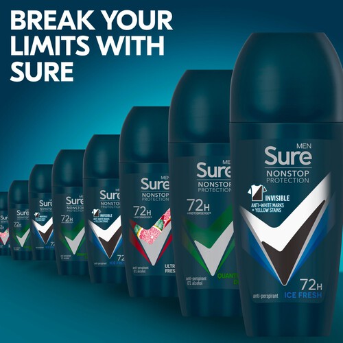 Sure Men Anti-perspirant Deodorant Roll On Non stop Invisible Ice