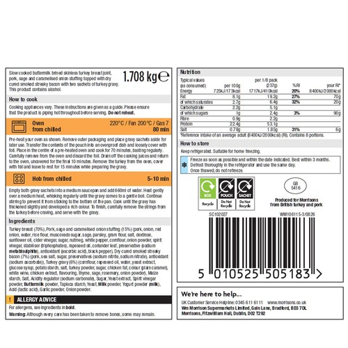 Morrisons The Best Bacon Wrapped Turkey Joint 1.78kg