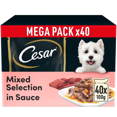 CESAR Selection Adult Wet Dog Food Mixed Selection in Sauce 40 x 100g Pouch