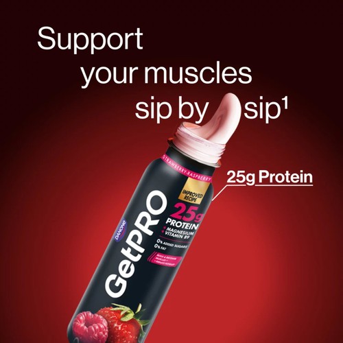 GetPro Strawberry & Raspberry High Protein Yoghurt Drink 