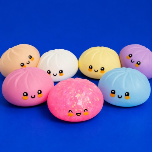 Crazy Fun Pink Holographic Squishy Dumpling Toy