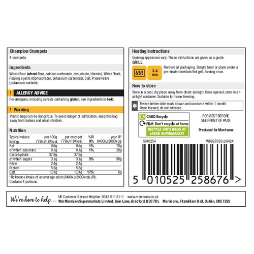 Morrisons Football Crumpets 4 Pack