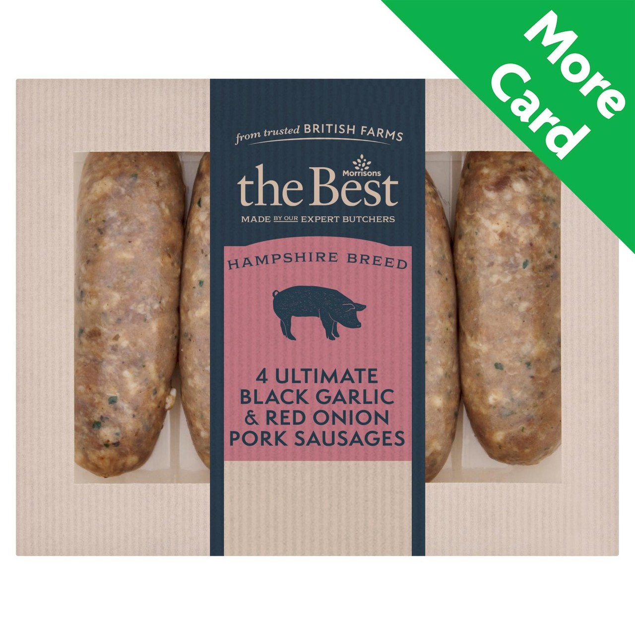Morrisons The Best 4 Black Garlic & Red Onion Pork Sausages 360g