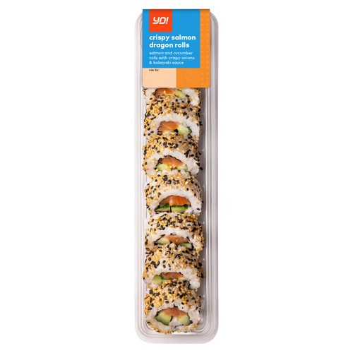YO crispy salmon dragon rolls
