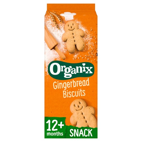 Organix Gingerbread Men Biscuits Toddler Snacks 135g 12 months+