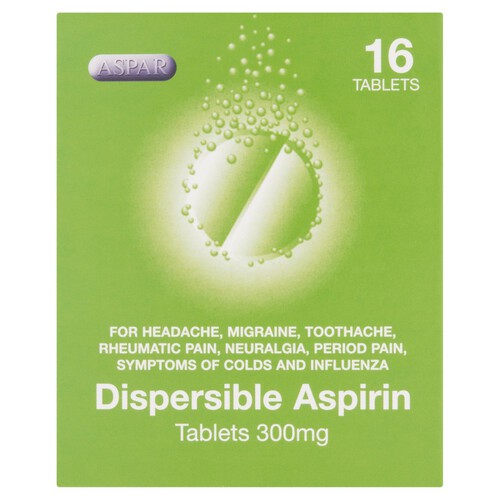 Aspar Dispersible Aspirin Tablets 300mg 16s