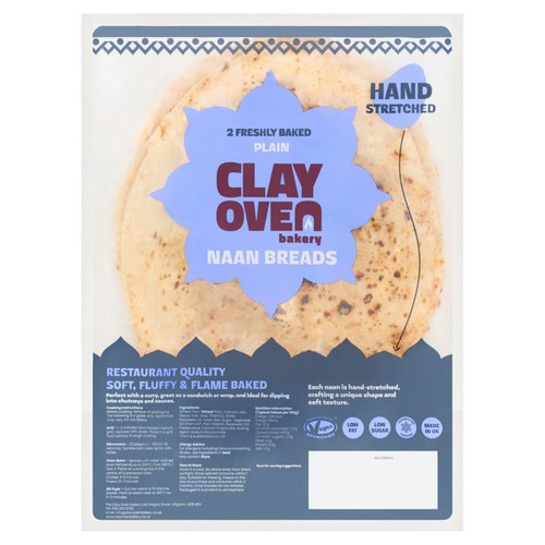 The Clay Oven Bakery Plain Naan Bread   2 pack