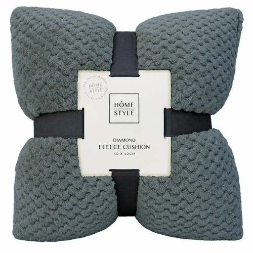 Morrisons Diamond Fleece Cushion 2 Pcs Pack With Zipper Grey