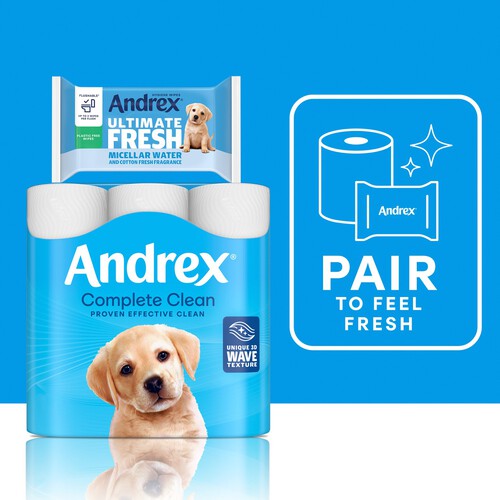 Andrex Ultimate Fresh Moist Toilet Tissue Hygiene Wipes 4 x 30 Wipes 