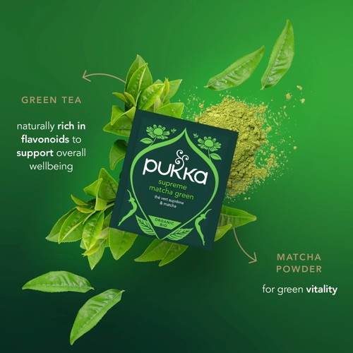Pukka Supreme Matcha Green Organic Fair Herbal Tea 20 Sachets