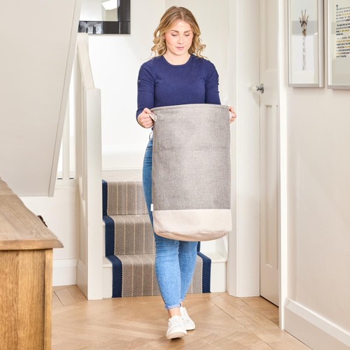 Minky Fabric Round Storage Hamper