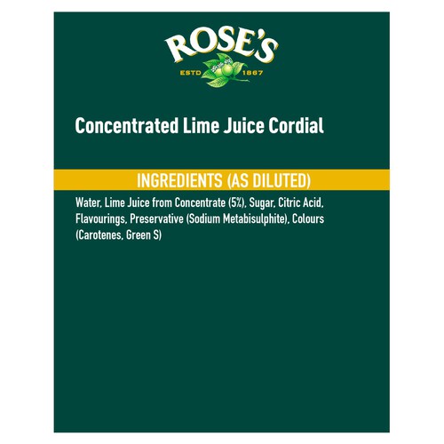 Rose's Lime Juice Cordial 