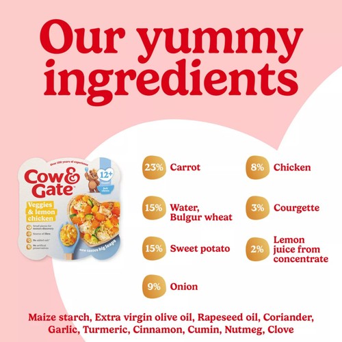 Cow & Gate Lemon Chicken & Vegetables Baby Food Meal 12+ Months 230g