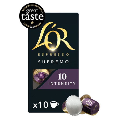 L'OR Espresso Supremo Coffee Pods x10 Intensity 10