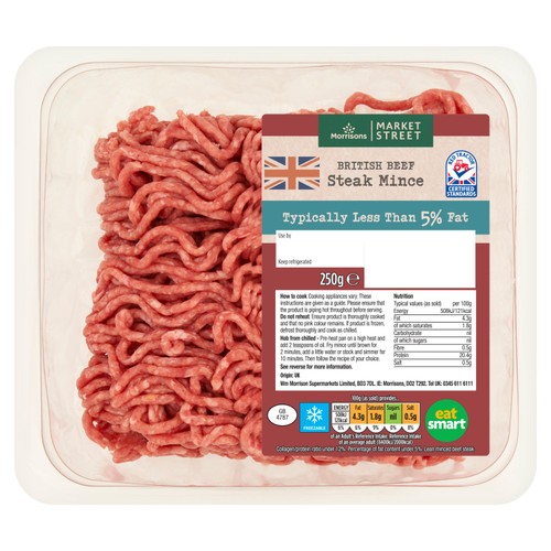 Morrisons British Beef Steak Mince 5% Fat 250g