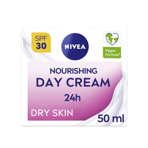  NIVEA Nourishing Day Cream Moisturiser Dry and Sensitive Skin SPF30