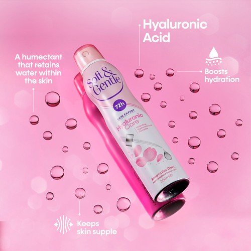 Soft & Gentle Hyaluronic Care Rosewater Dew 72h Deodorant 250ml