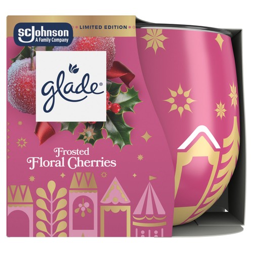 Glade Scented Candle Sleeved Frosted Floral Cherries 108g