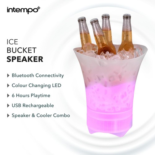 Intempo Party Ice Bucket With Bluetooth Speaker