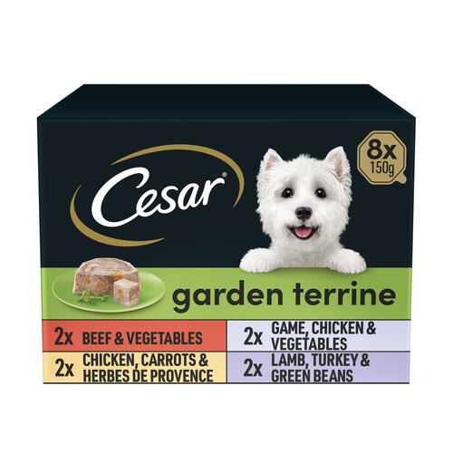 Cesar Garden Terrine Dog Food Tray Mixed in Loaf 