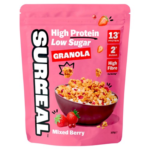 Surreal High Protein Low Sugar Mixed Berry Granola 300g