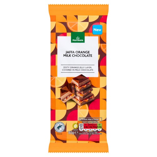 Morrisons Jaffa Orange Milk Chocolate Bar 165g