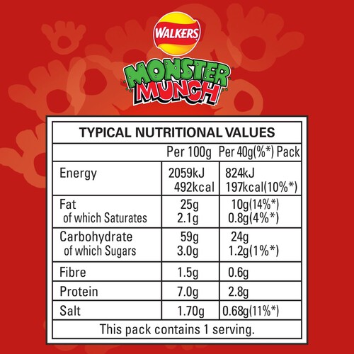 Walkers Monster Munch Sweet & Spicy Snacks Crisps 