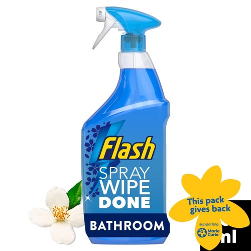 Flash Bathroom Spray Wipe Done Antibacterial White Blossom Cleaning Spray