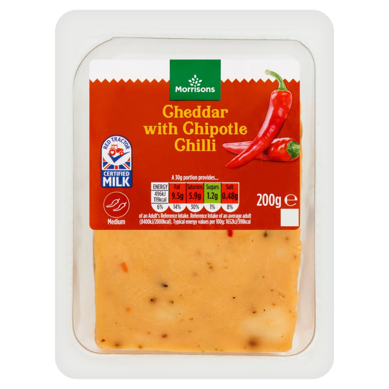 Morrisons Cheddar with Chipotle Chilli 200g