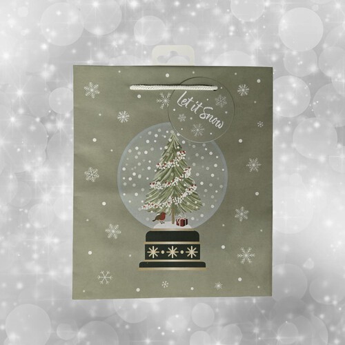 Morrisons Snow Globe Gift Bag Medium