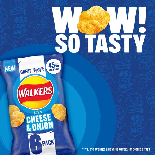 Walkers Less Salt Mild Cheese & Onion Multipack Crisps